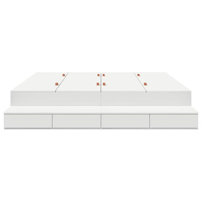 vidaXL Storage Bed Frame with Drawer White 180 cm Engineered Wood 4