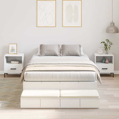 vidaXL Storage Bed Frame with Drawer White 120 cm Engineered Wood 1