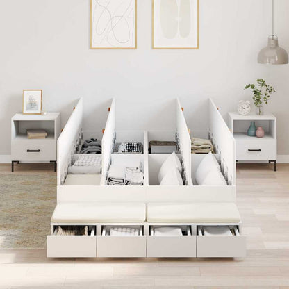 vidaXL Storage Bed Frame with Drawer White 120 cm Engineered Wood 4