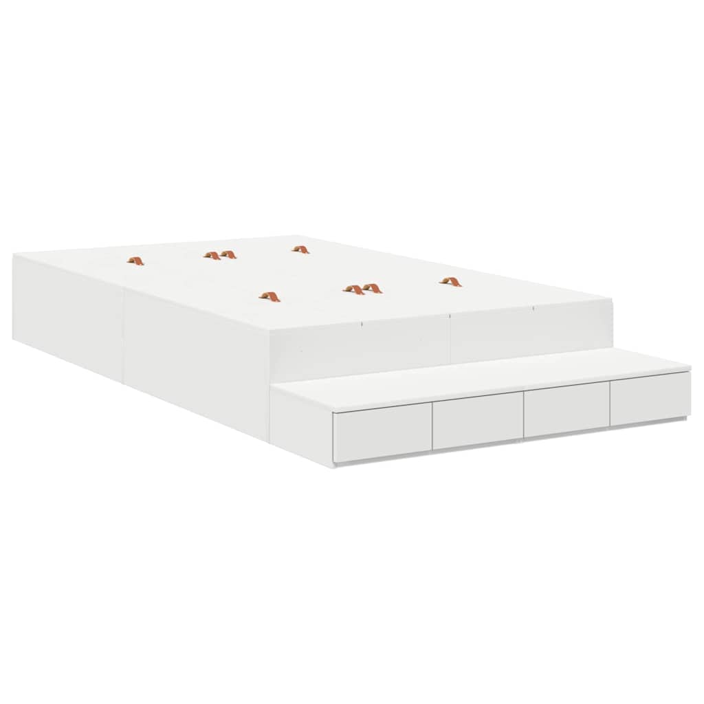 vidaXL Storage Bed Frame with Drawer White 120 cm Engineered Wood 2