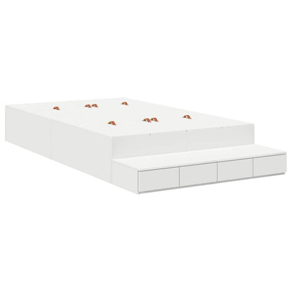 vidaXL Storage Bed Frame with Drawer White 120 cm Engineered Wood 2