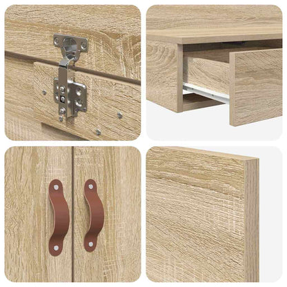 vidaXL Storage Bed Frame with Drawer Sonoma Oak 120 cm Engineered Wood 6