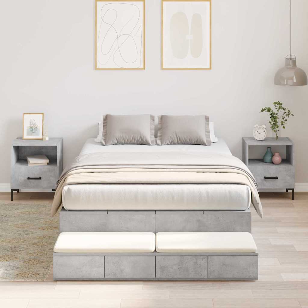vidaXL Storage Bed Frame with Drawer 120 cm Engineered Wood Length 190 cm