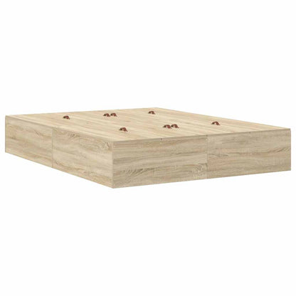 vidaXL Storage Bed Frame with Drawer Sonoma Oak 140 cm Engineered Wood 6