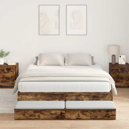 vidaXL Storage Bed Frame with Drawer 140 cm Engineered Wood Length 190 cm
