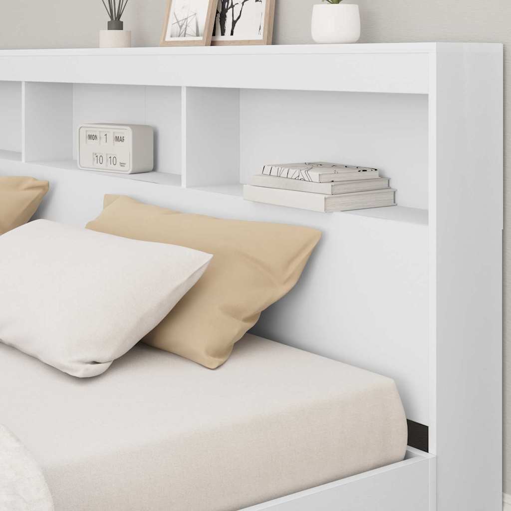 vidaXL Bookcase Bed with Shelf White 180 x 200 cm Engineered Wood 3