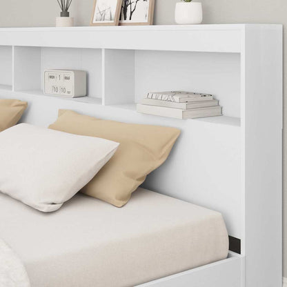 vidaXL Bookcase Bed with Shelf White 180 x 200 cm Engineered Wood 3