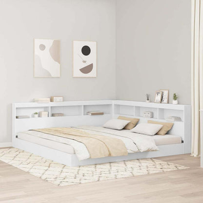 vidaXL Bookcase Bed with Shelf White 180 x 200 cm Engineered Wood 1