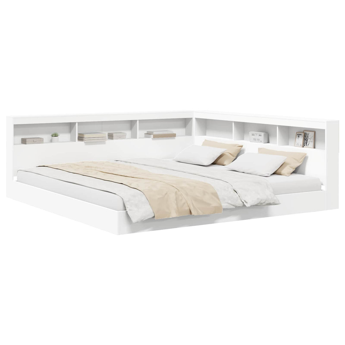 vidaXL Bookcase Bed with Shelf White 180 x 200 cm Engineered Wood 2