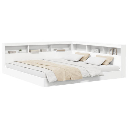 vidaXL Bookcase Bed with Shelf White 180 x 200 cm Engineered Wood 2