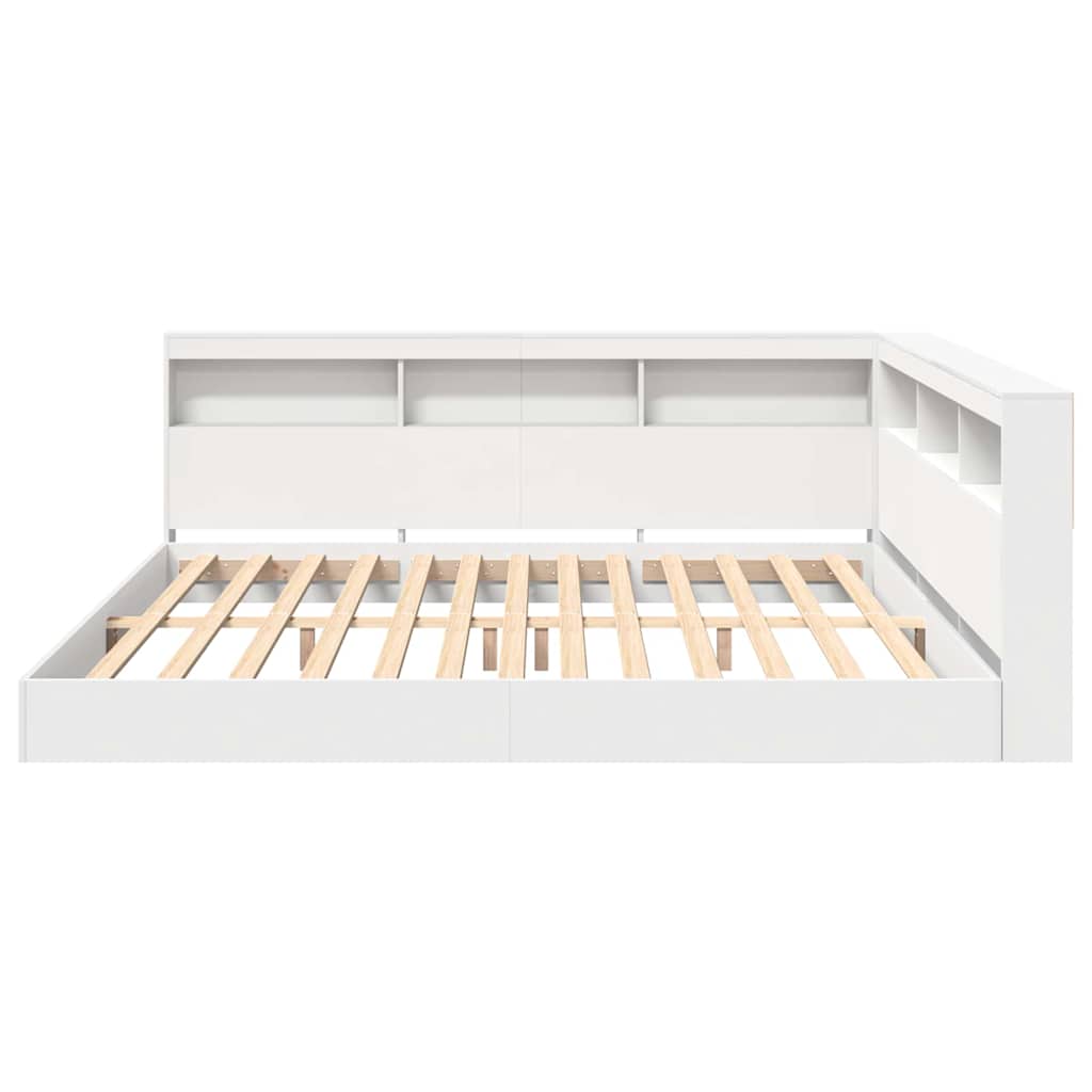 vidaXL Bookcase Bed with Shelf White 180 x 200 cm Engineered Wood 6
