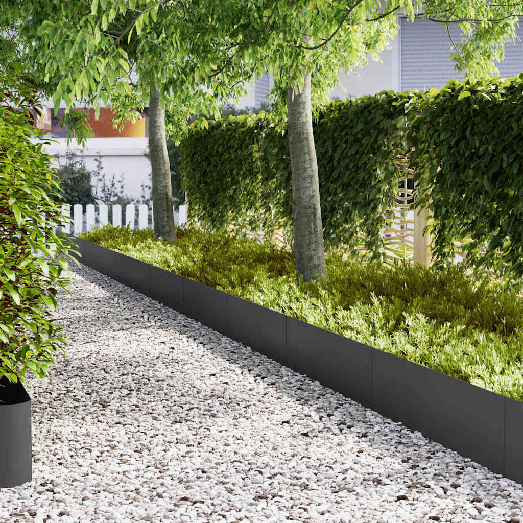 Lawn Edging 100 x 0.05 x 30 cm Cold Rolled Steel 100 x 30 cm 50 pcs Black
