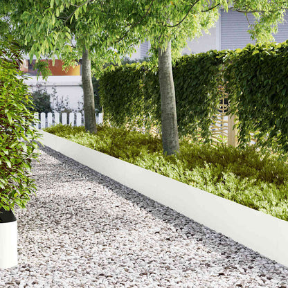 Lawn Edging 100 x 0.05 x 30 cm Cold Rolled Steel 100 x 30 cm 50 pcs White