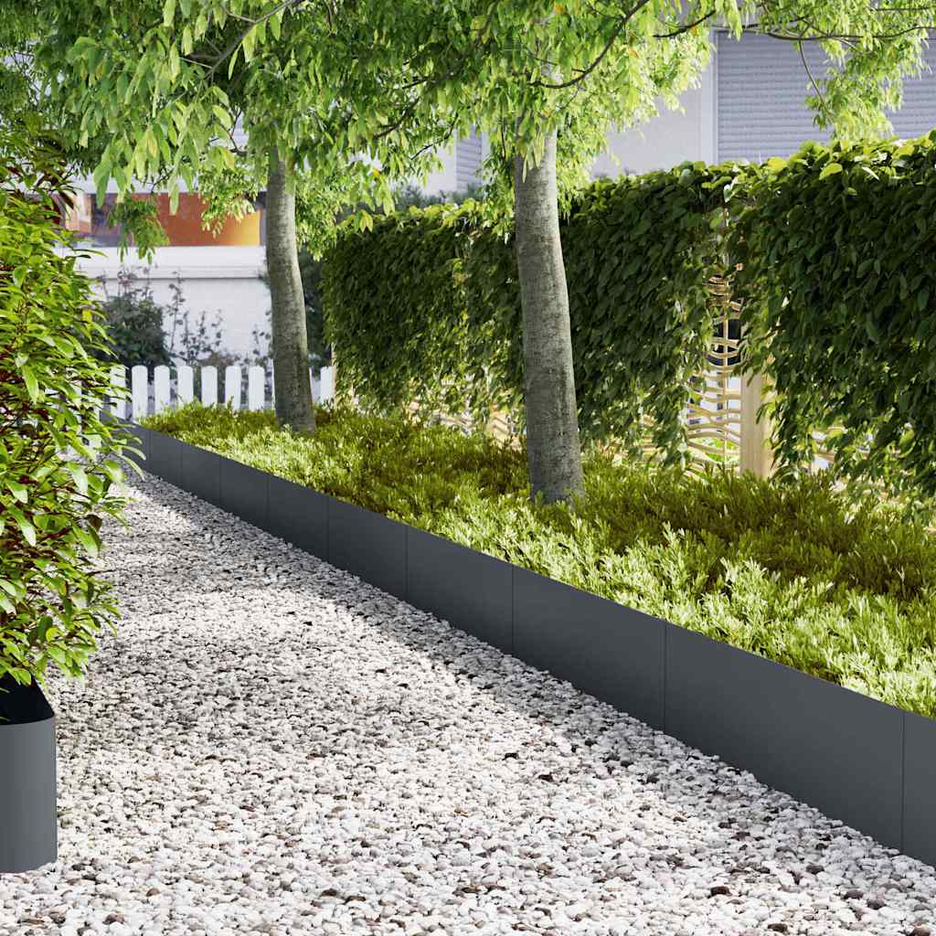 Lawn Edging 100 x 0.05 x 30 cm Cold Rolled Steel 100 x 30 cm 50 pcs Anthracite
