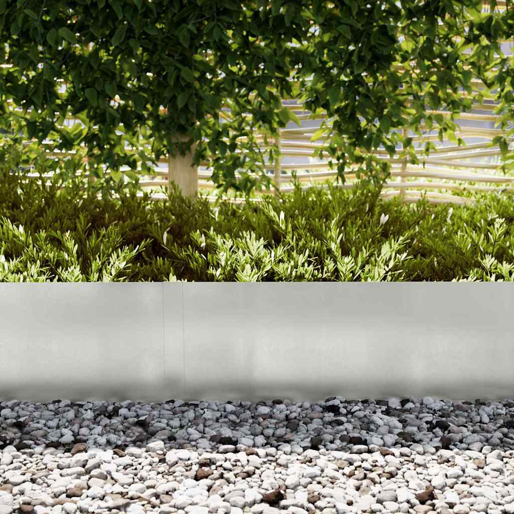 vidaXL Lawn Edging 50 pcs 100 x 0.05 x 30 cm Stainless Steel Silver 3