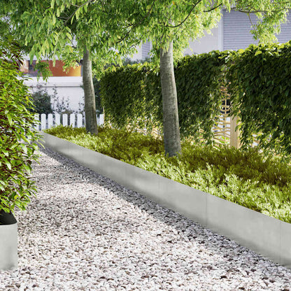 vidaXL Lawn Edging 50 pcs 100 x 0.05 x 30 cm Stainless Steel Silver 1