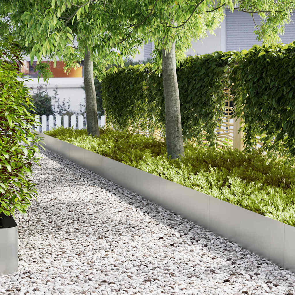 Lawn Edging 100 x 0.05 x 30 cm Cold Rolled Steel 100 x 30 cm 50 pcs Galvanised steel