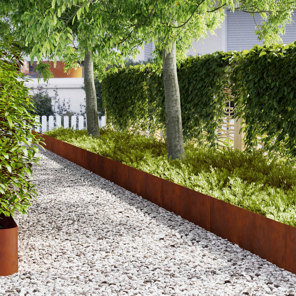 Lawn Edging 100 x 0.05 x 30 cm Cold Rolled Steel 100 x 30 cm 50 pcs Weathering steel