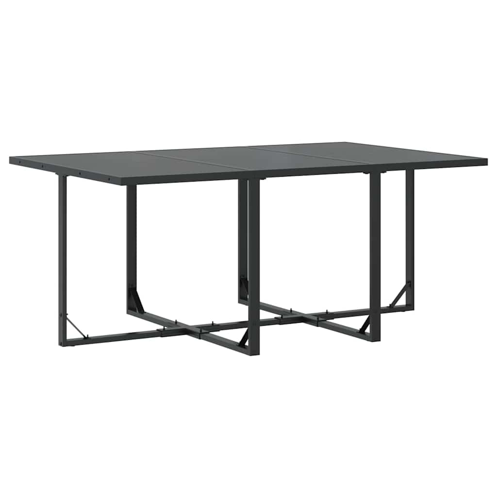 vidaXL Garden Dining Set 11 pcs Black Steel 4