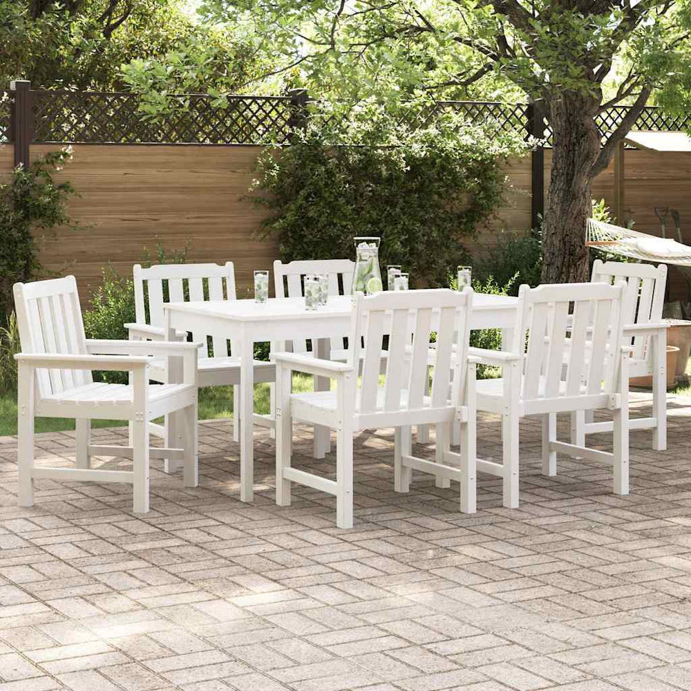 vidaXL Garden Chair 6 pcs White Polyethylene