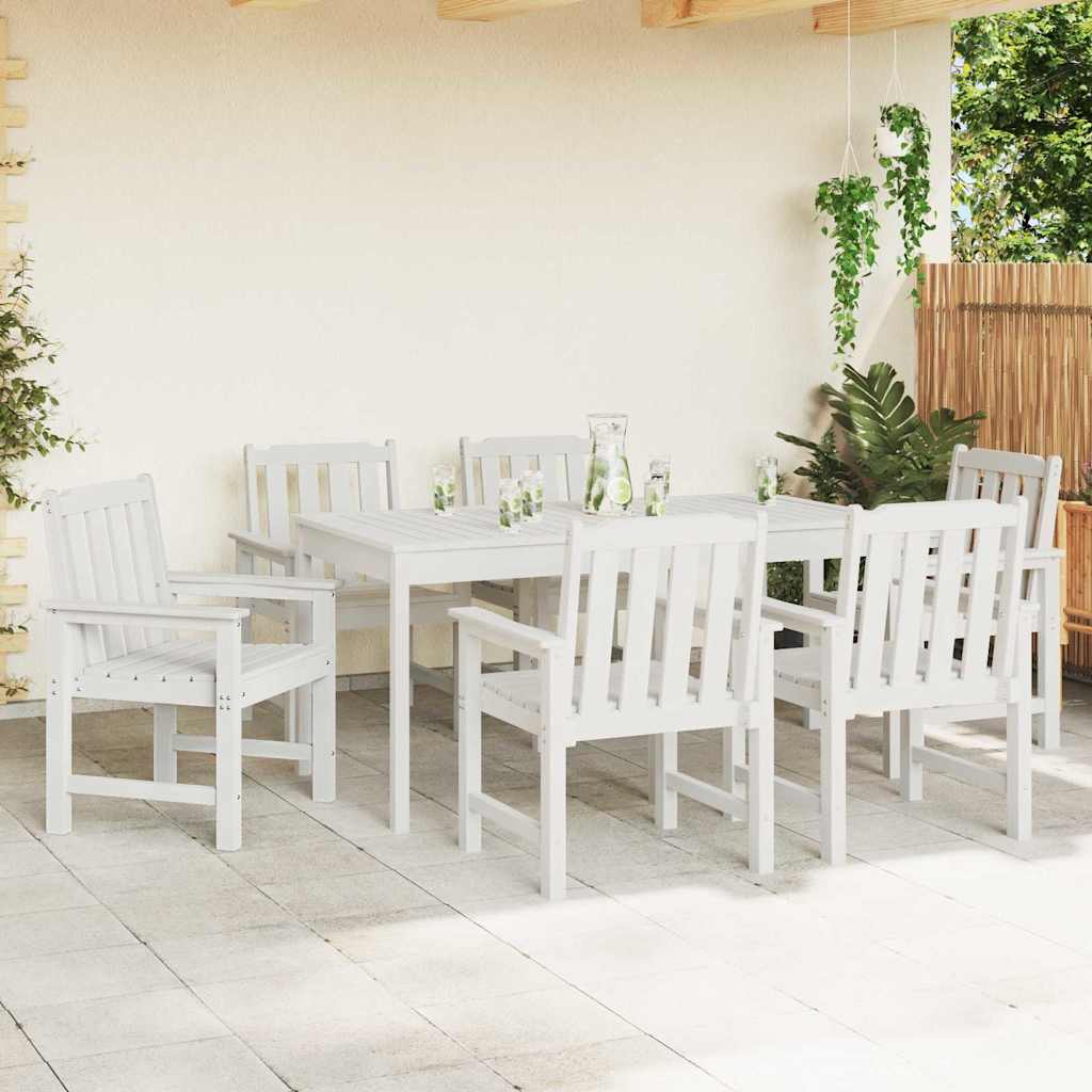vidaXL Garden Chair 6 pcs White Polyethylene 3