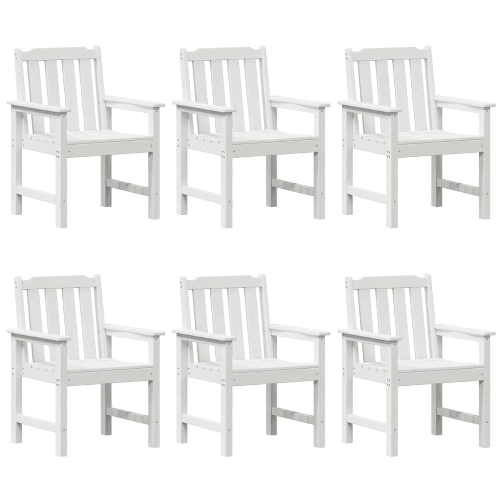 vidaXL Garden Chair 6 pcs White Polyethylene 2
