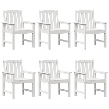 vidaXL Garden Chair 6 pcs White Polyethylene 2