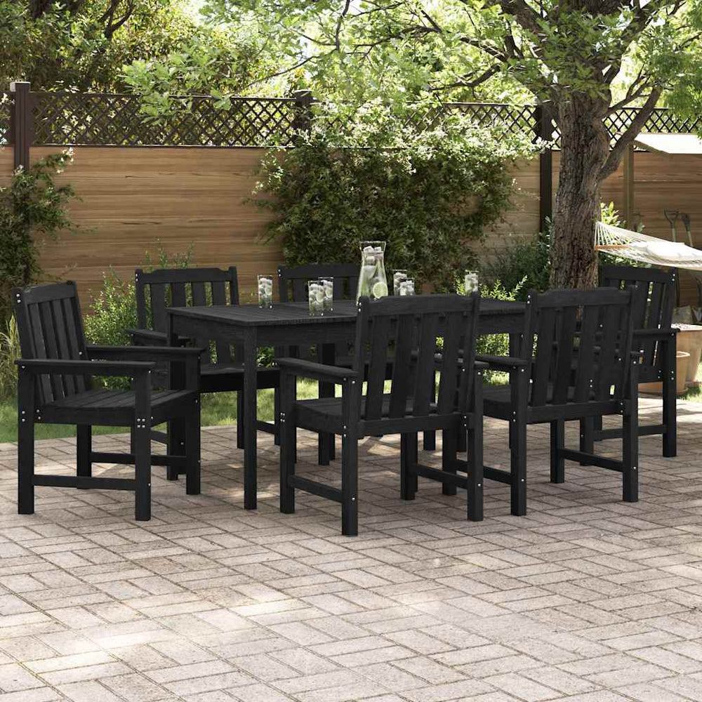 vidaXL Garden Chair 6 pcs Black Polyethylene