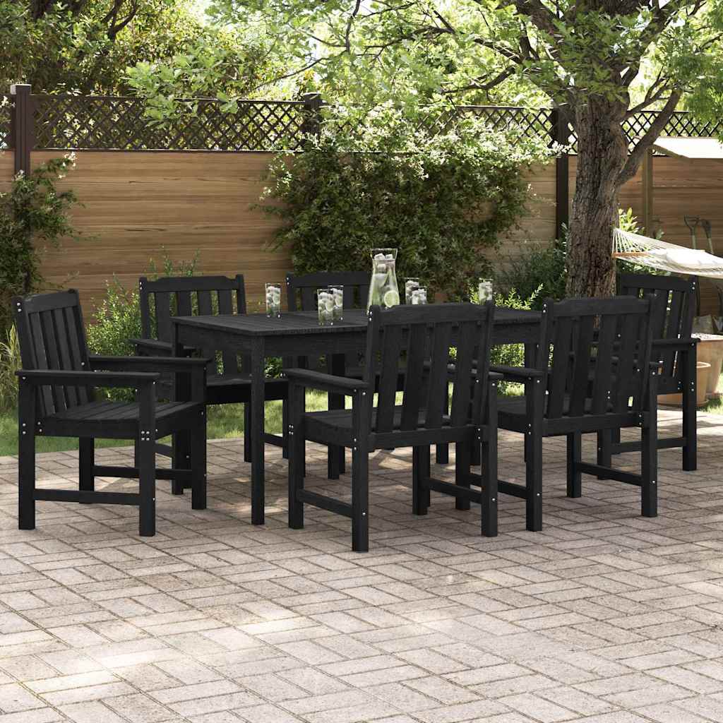vidaXL Garden Chair 6 pcs Black Polyethylene 1