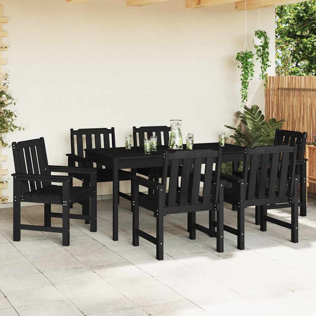 vidaXL Garden Chair 6 pcs Black Polyethylene 3