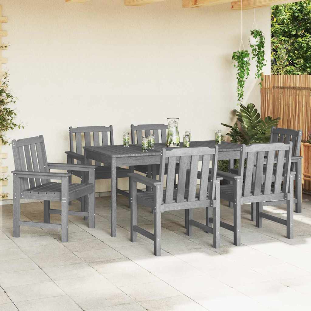 vidaXL Garden Chair 6 pcs Light Grey Polyethylene 3