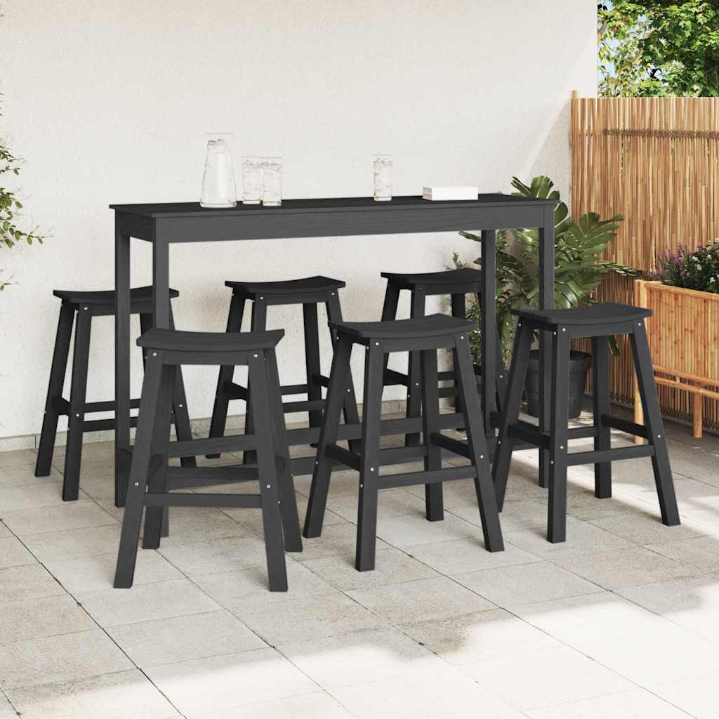 vidaXL Garden Bar Set 6 pcs Black HDPE 3