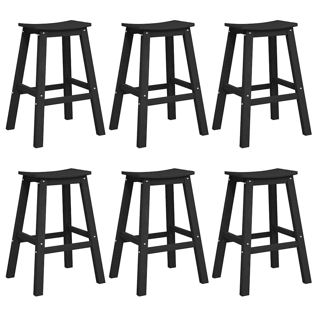 vidaXL Garden Bar Set 6 pcs Black HDPE 2