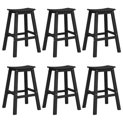 vidaXL Garden Bar Set 6 pcs Black HDPE 2