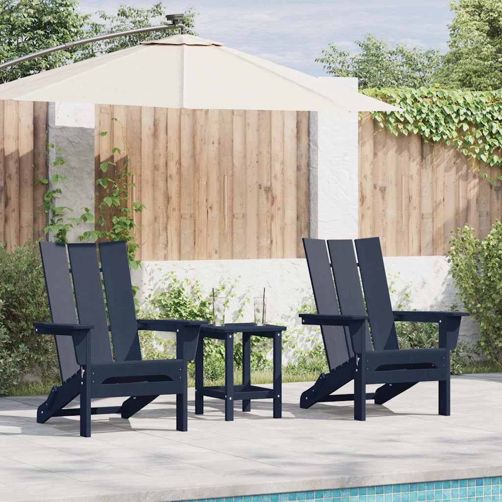 Garden Chair 2 pcs Polyethylene Navy blue without table