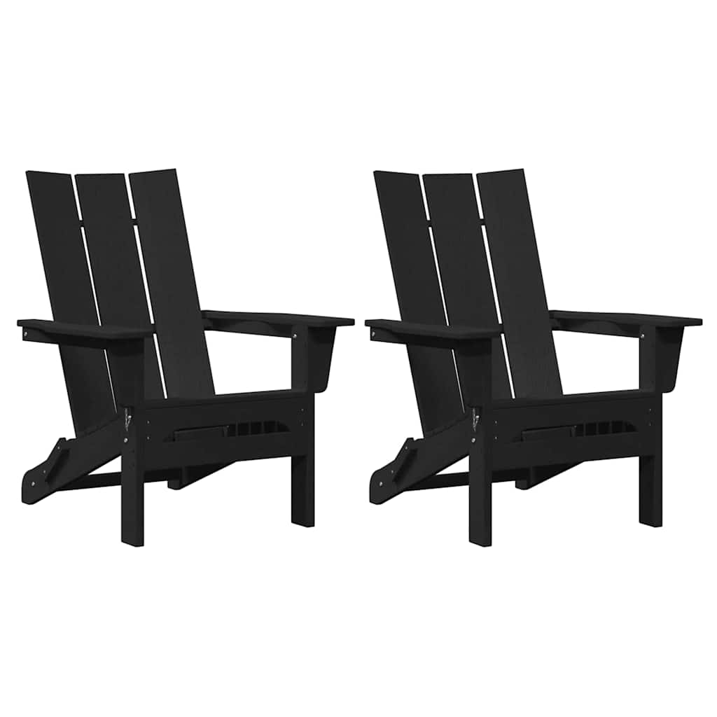 Garden Chair 2 pcs Polyethylene Black without table