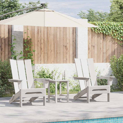 Garden Chair 2 pcs Polyethylene White with table