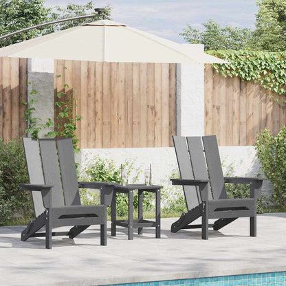 Garden Chair 2 pcs Polyethylene Light grey with table