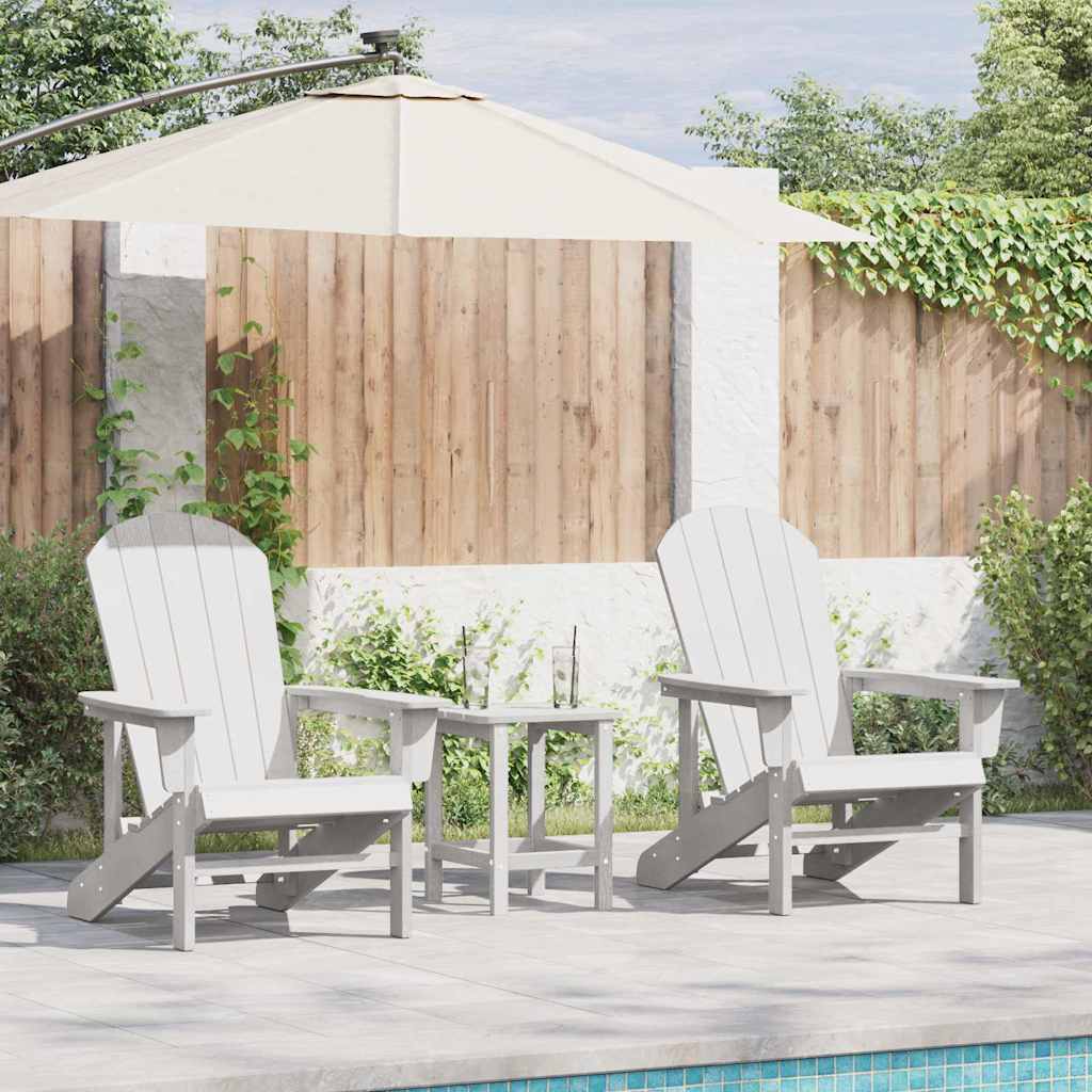 Garden Chair 2 pcs Polyethylene White without table