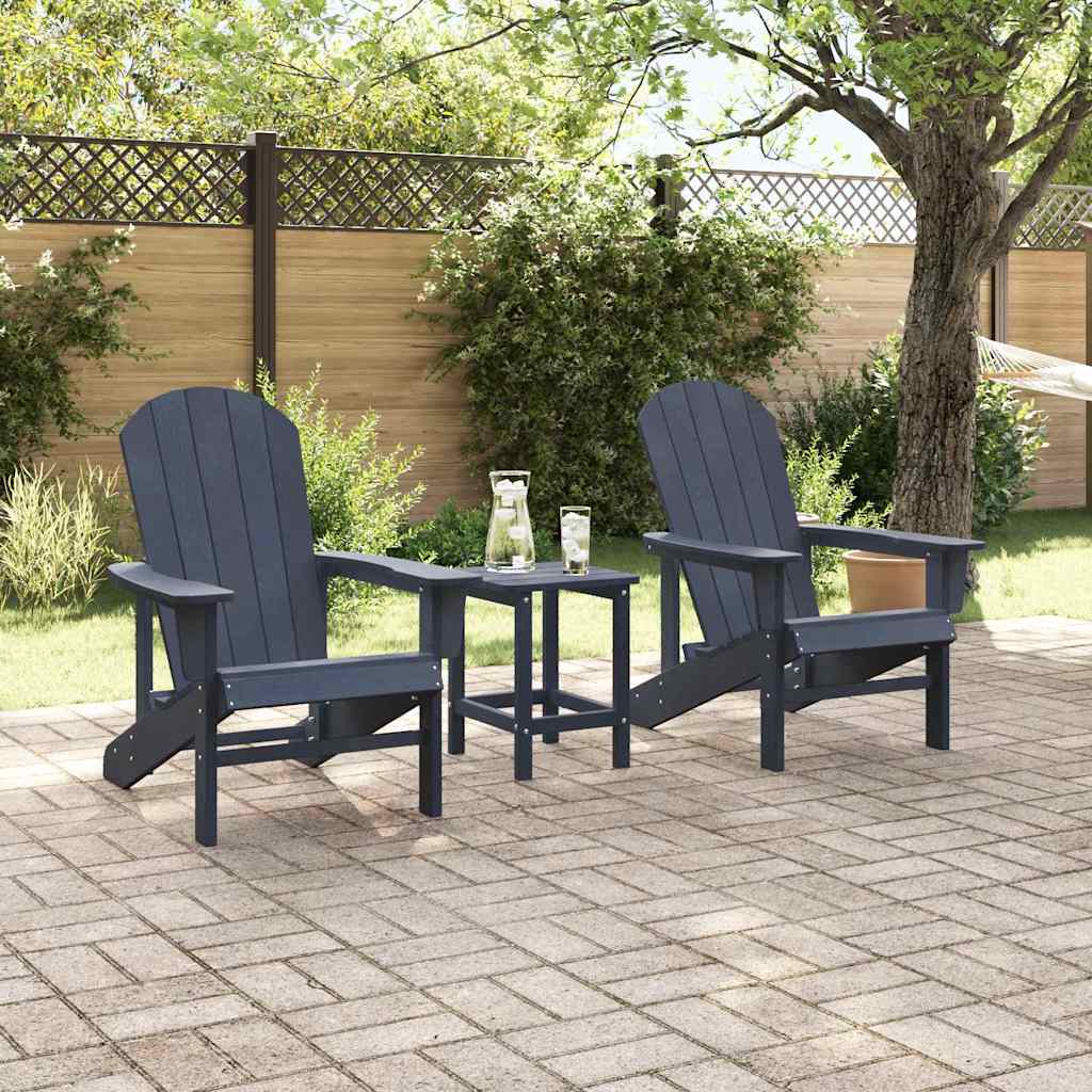 Garden Chair 2 pcs Polyethylene Navy blue without table
