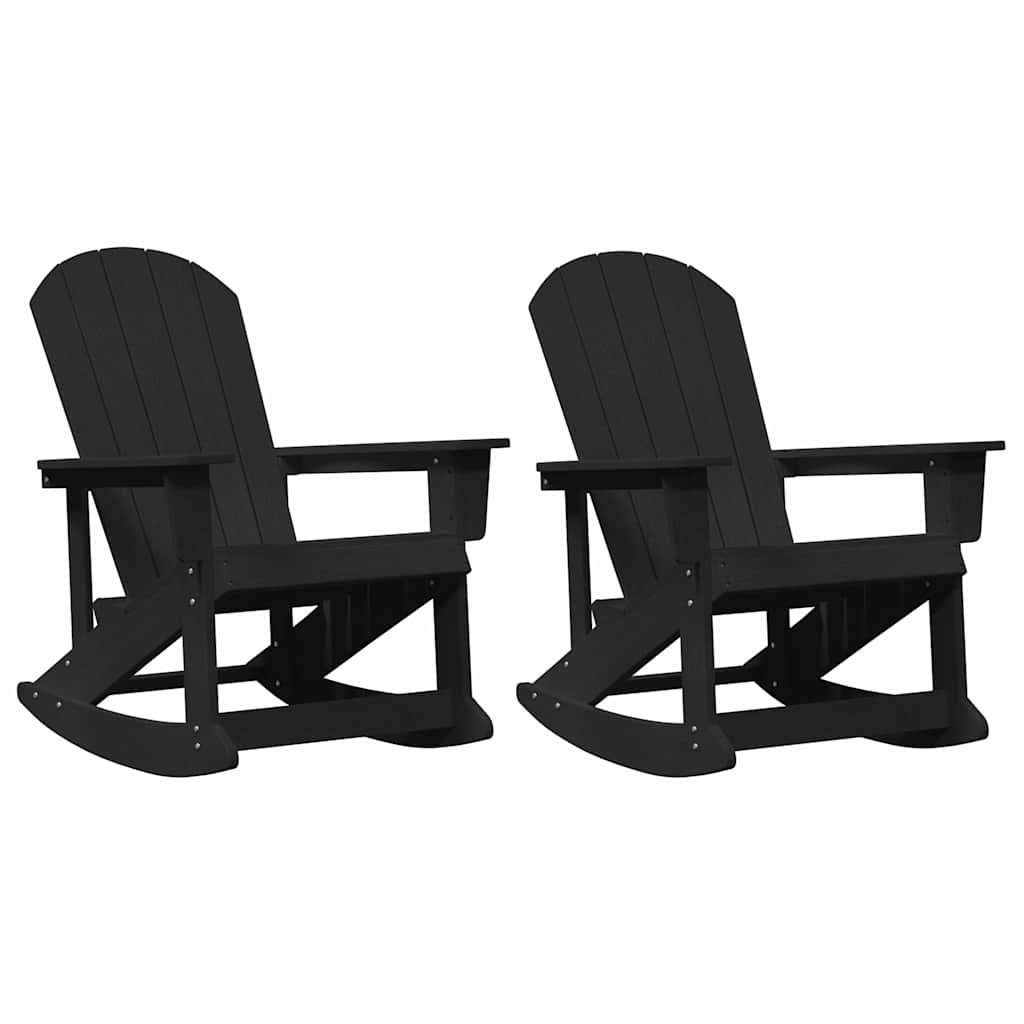 Garden Lounge Set 3 pcs HDPE Black without table