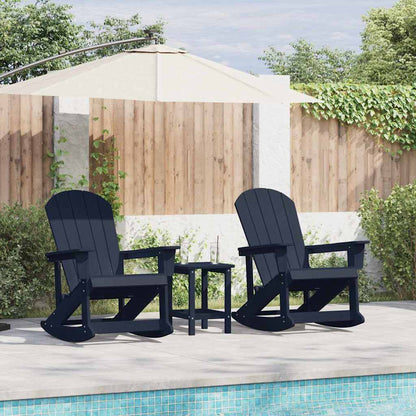 Garden Lounge Set 3 pcs HDPE Navy blue with table