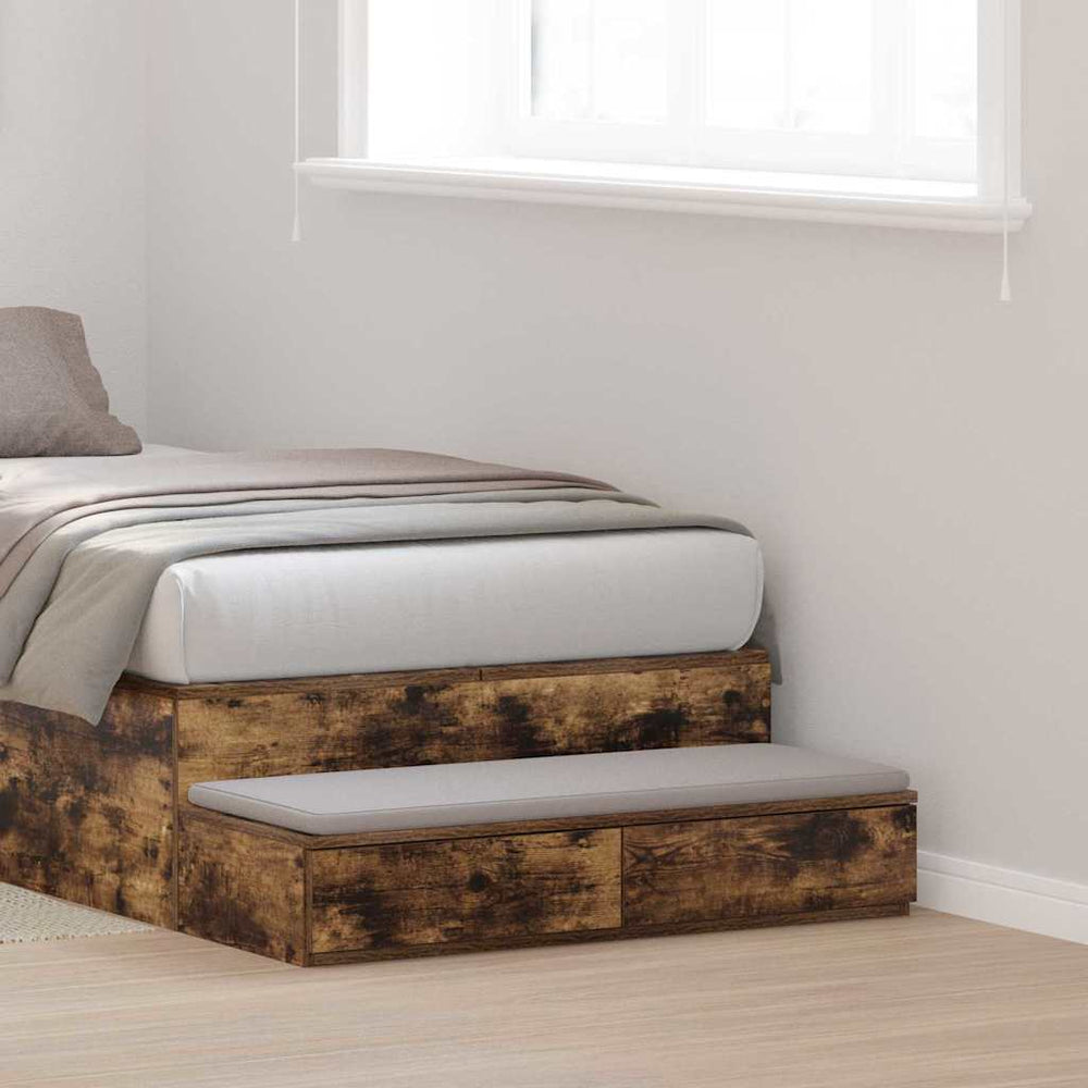 vidaXL Bed Drawers Engineered Wood Smoked Oak