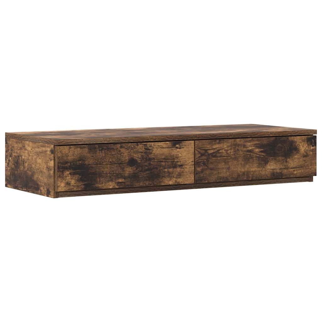 Bed Drawers Engineered Wood Smoked Oak 100 x 36.5 x 16.5 cm