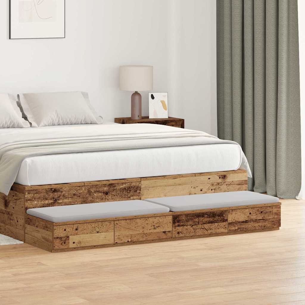 Bed Drawers Engineered Wood Old Wood 140 x 36.5 x 16.5 cm
