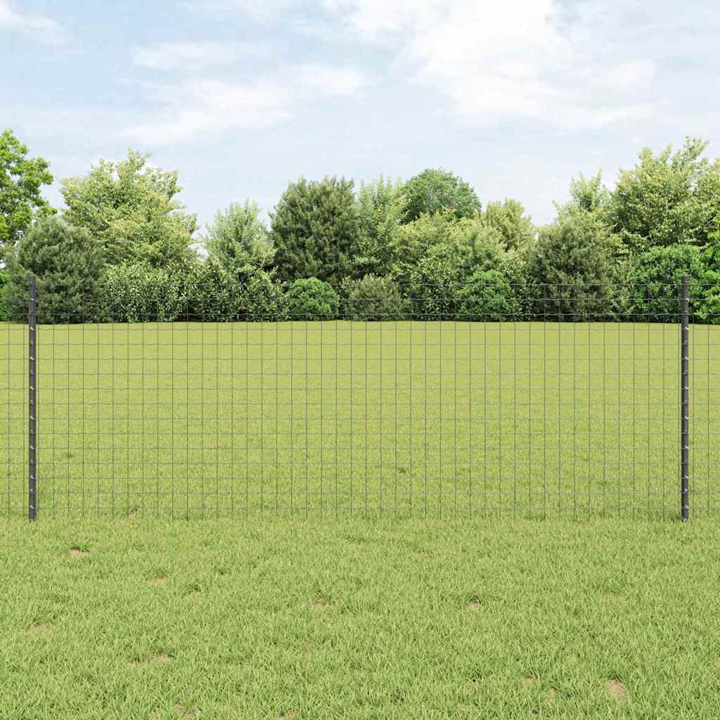Embedded Fence Post Grey Powder-Coated Steel Steel/grey 120 cm 44