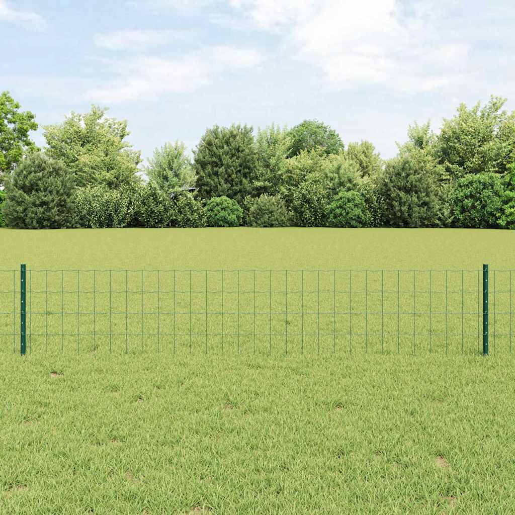 Euro Fence with Post 10 x 0.6 m PVC-Coated Steel Mesh Green 10 x 0.4 m – 10 x 1 m 10 x 0.4 m fence (7.5 x 10 cm mesh)