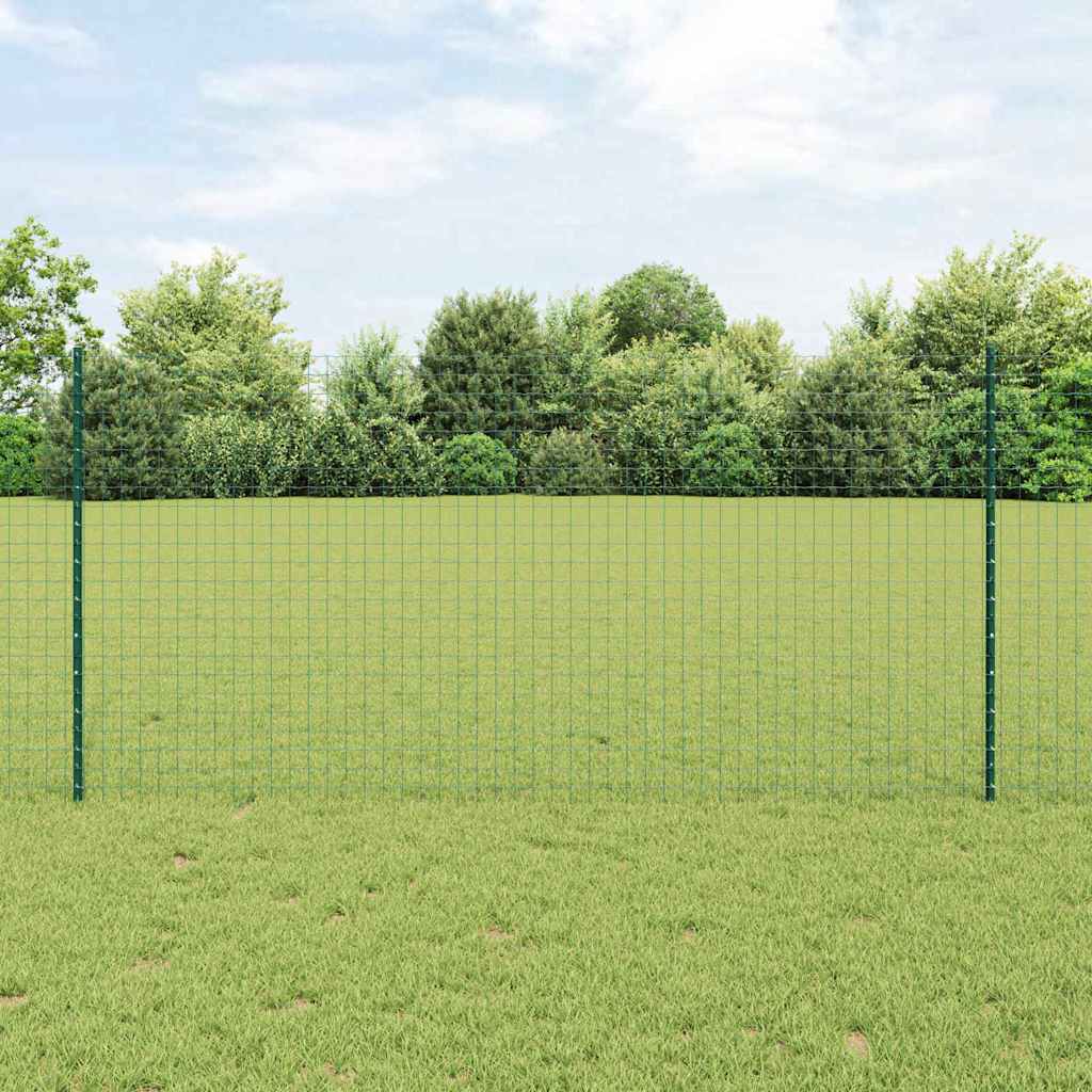 Euro Fence with Post 25 x 1.2 m PVC-Coated Steel Mesh Green 25 x 1 m – 50 x 0.6 m 25 x 1.2 m fence (5 x 5 cm mesh)