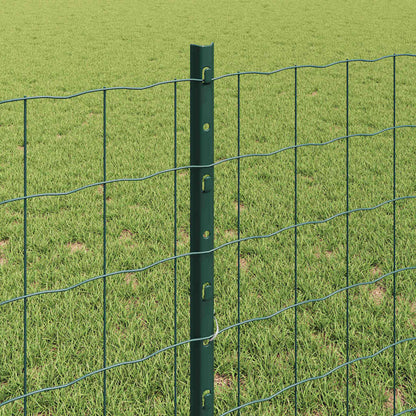 Euro Fence with Post 10 x 1.6 m PVC-Coated Steel Mesh Green 10 x 1.5 m – 25 x 1 m 25 x 0.8 m fence (7.7 x 6.4 cm mesh)