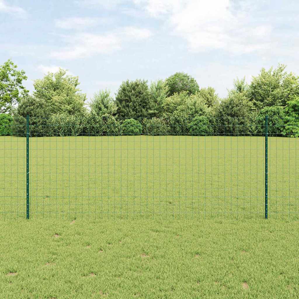 Euro Fence with Post 25 x 1.2 m PVC-Coated Steel Mesh Green 25 x 1 m – 50 x 0.6 m 25 x 1 m fence (7.7 x 6.4 cm mesh)